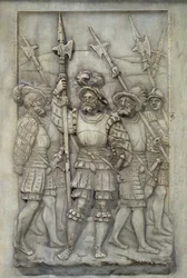 Halberdiers, detalj från Francois I:s och Claude de Frances grav, beställd 1548 (marmor)
