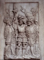Soldater Detalj av basrelieferna av Francois I:s grav (1494 - 1547) utförda av Pierre Bontemps (1505/1510-1568/1570)