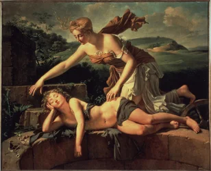 Barnet och förmögenheten. Målning av Pierre Bouillon (1776 - 1831)