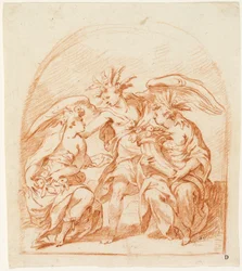 Allegorisk sommarfigur flankerad av Pomona och Ceres