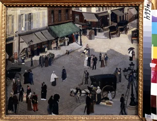 Place Pigalle i Paris. Målning av Pierre Carriere-Belleuse (Carriere Belleuse