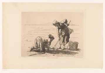 Fiskare vid kusten Pecheuses au bord de la mer. (titel på objekt)