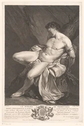 Prometheus kedjad Le supplice de Promethée (titel på objekt)
