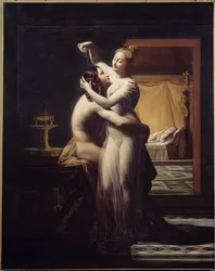 Hero and Leandre Lovers Hero and Leandre, legendariskt par. Målning av Pierre Claude Delorme (1783-1859) 1800-talets Brest, Musee des Beaux Arts.