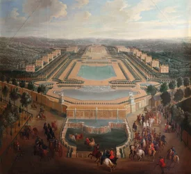 Översikt över slottet och paviljongerna vid Marly