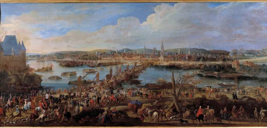 Utsikt över staden Rouen tagen från Saint Sever-målning av Pierre Denis Martin (1663-1742) 1700-talssön. 0,78x1,98 m Rouen musee des Beaux Arts