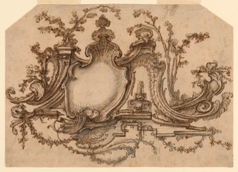 Design för paneldekoration med Rocaille Ornament