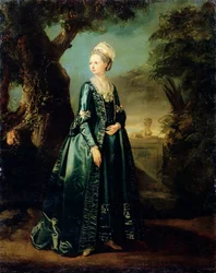 Dam i en trädgård Porträtt av storhertiginnan Natalia, c1773-c1776