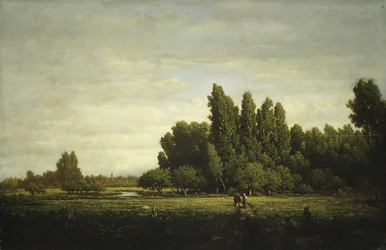 En äng kantad av träd, ca. 1845.