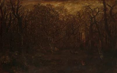 Skogen på vintern vid solnedgången, ca 1846-67