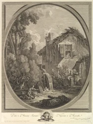 Paysage au Moulin väderkvarnslandskap, 1700-tal.