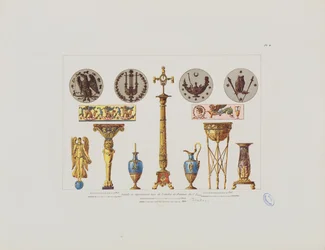 Detaljer och ornament från målaren C.I. Isabeys ateljé, från 