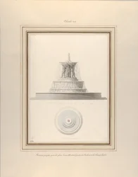 Projekt för en fontän för La Place Louis XV, ca. 1806.
