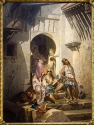 Kvinnor från Alger, innergård interiör