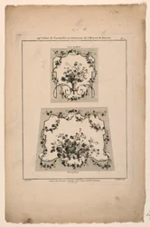 Motiv för Gobelängstolsstolar, skylt 1 från "Cahier de Cartouches et Ornemens de l
