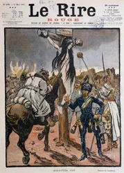 Friheten för folk som korsfästes ("" Golgata 1918 "") - av Jeanniot, i "" Le Lire Rouge""" av 1918-03-30 (gravyr)