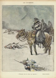 Napoleon på reträtten från Moskva, Illustration för Le Rire