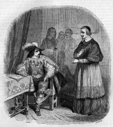 Grundad 1635 av Ludvig XIII (1601-1643) och kardinal Richelieu (Armand Jean du Plessis de Richelieu) (1585-1642). Gravyr av G. Staal