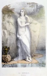 La Korrigan, bretonsk fe - i "Mythological women", av Mery och Foelix, ill. av G. Staal, red. av Gouet