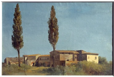 På Villa Farnese, de två poplarna. Målning av Pierre Henri De Valenciennes (1750-1819)