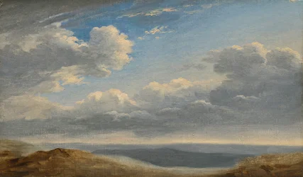 Studie av moln över den romerska Campagna c.1782-85 (olja på papper på kartong)
