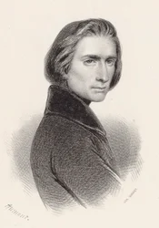 Porträtt av kompositören Franz Liszt 1811-1886.