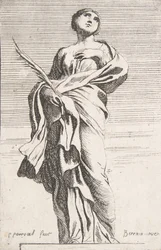 Stående kvinnlig figur, ca. 1739-40., ca. 1739-40.