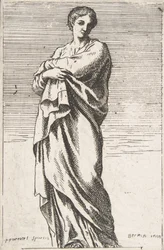 Stående kvinnlig figur, ca. 1739-40., ca. 1739-40.