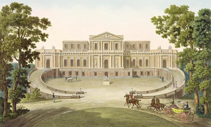Paviljongen i Haarlem, ur "Choix des Monuments, Edifices et Maisons les plus remarquables du Royaume des Pays-Bas" av Pierre Jacques Goetghebuer, publicerad 1827 (akvatint)