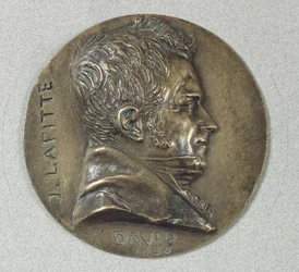 Medaljong med ett porträtt av Jacques Lafitte (1767-1844) 1830 (metall)