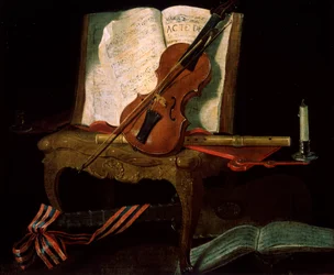 Stilleben med en violin, 1800-talet