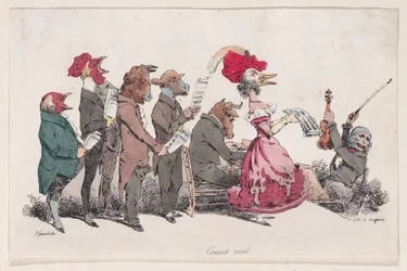 Vokalkonsert från Metamorphoses of the Day, 1829.