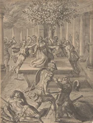 Sack of Troy-Pyrrhus Killing Priam, före 1654.