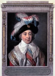 Franska revolutionen: Porträtt av Paul de Barras (1755-1829), fransk politiker. Gravyr av Alix Pierre Michel (1762 - 1817).