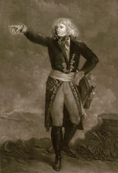 Napoleon Bonaparte som chef för Italiens armé (1796-1797) - Gravyr av Pierre Michel (Pierre-Michel) Alix (1762-1817)