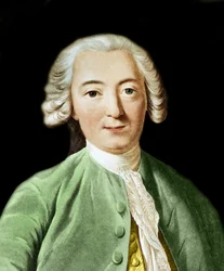 Porträttgravyr av Claude-Adrien Helvetius (1715-1771) engelsk filosof - gravyr efter Pierre Michel Alix