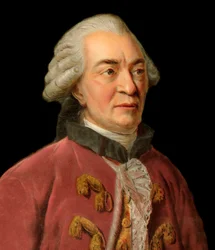 Porträtt av Georges Louis Leclerc, greve av Buffon (1707-1788), fransk naturforskare, matematiker, kosmolog och encyklopedisk författare, gravyr av Pierre Michel Alix