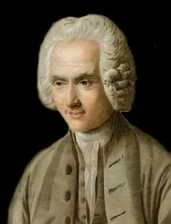 Porträtt av Jean-Jacques Rousseau - Porträtt av Jean Jacques Rousseau (1712-1778) Graverad av Pierre Michel Alix
