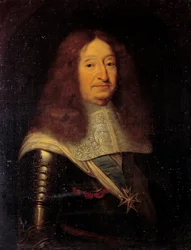 Porträtt av Cesar, hertig av Vendome och Beaufort (1594-1665), övervakare för sjöfartsmålning av Pierre Mignard (1612-1695) 1600-talets sön. 0,81x0,63 m Versailles, msueee du chateau