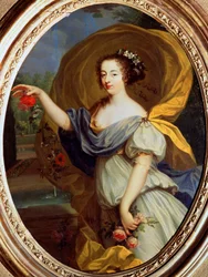 Porträtt av hertiginnan de la Valliere som Flora, 1600-talet.