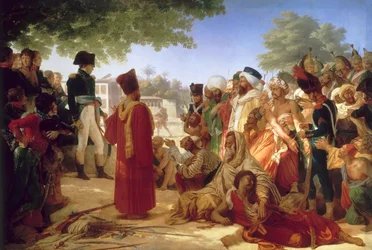 Napoleon Bonaparte benådar rebellerna i Kairo, 23 oktober 1798