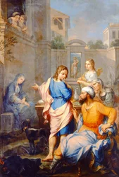 Tobias ber Raguel om sin dotter Sarahs hand i äktenskap, 1733