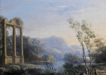 Landskap med Moses räddad ur vattenmassorna
