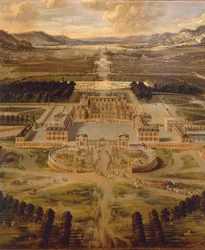Utsikt över slottet i Versailles och dess trädgårdar av Pierre Patel