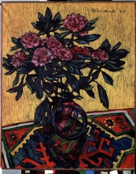 ""Buketten av pioner"" (Pioner) Målning av Pierre Paul Girieud (1876-1940) 1906 Mått 81 x 65 cm Eremitagemuseet, Sankt Petersburg (Saint-Petersburg)