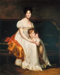 Porträtt av en dam, sägs vara Louise Catherine Eleonore de la Plaigne, 1814