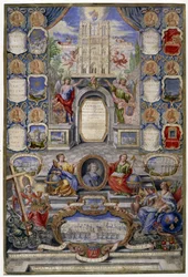 Allegori av kyrkan i Paris med anledning av återkallelsen av redigeringen av Nantes den 18/10/1685 gav Jouvencys fader en predikan vid college i Clermont i december 1685 i medaljong av arkeveken i Paris, Harlay de Chanvallon som uppmuntrar