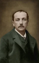 Porträtt av den franske tonsättaren Edmond Audran (1840/1842-1901) Fotografi av Pierre Petit. Mot 1886