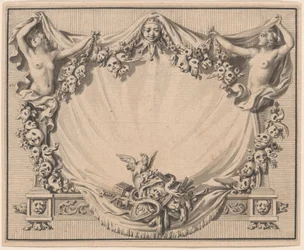 En kartusch med teatermasker