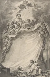 Frimurarnas diplom från Bordeaux, efter François Boucher, 1766.